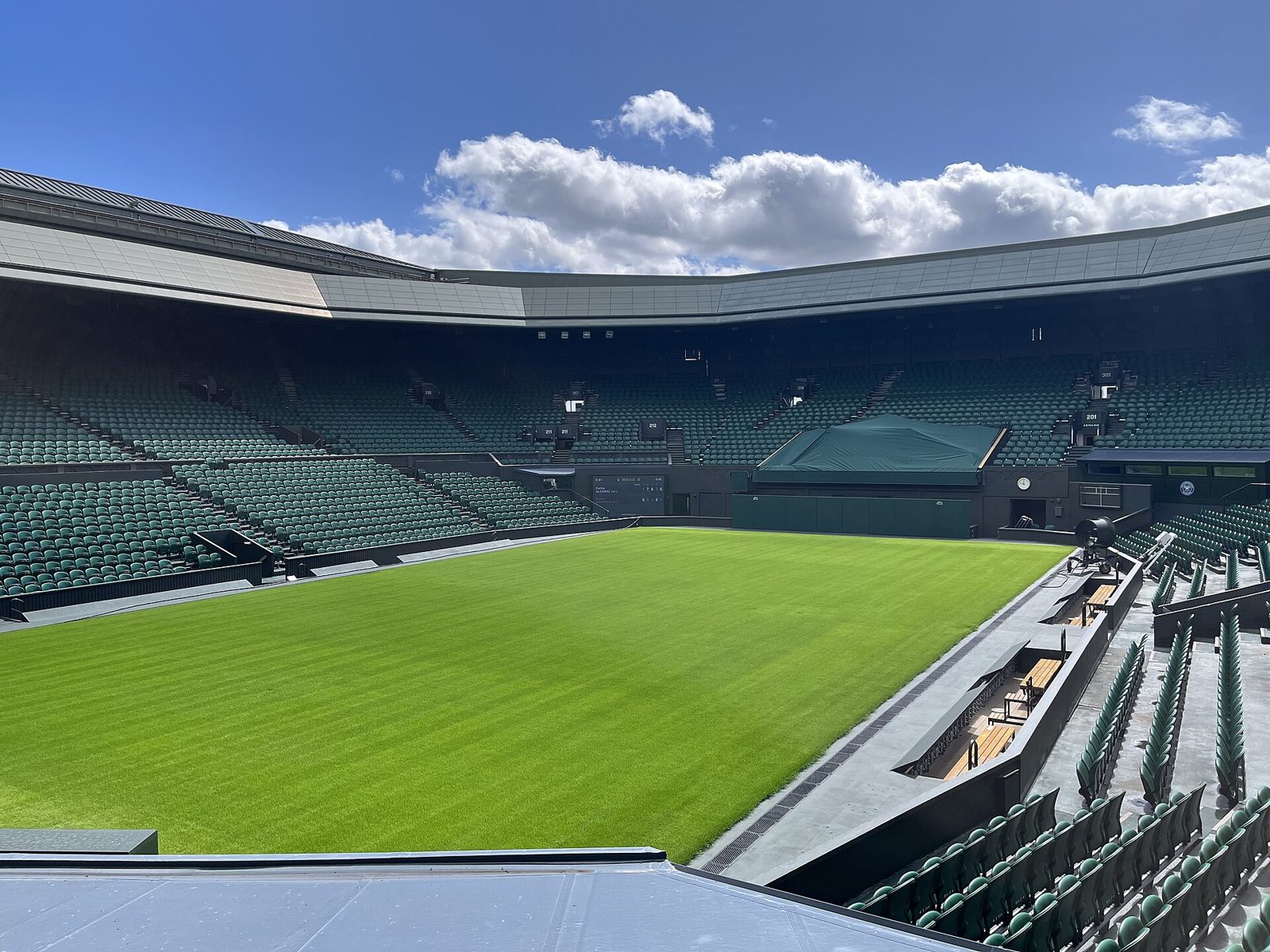 Centre Court at Wimbledon, grass and stands