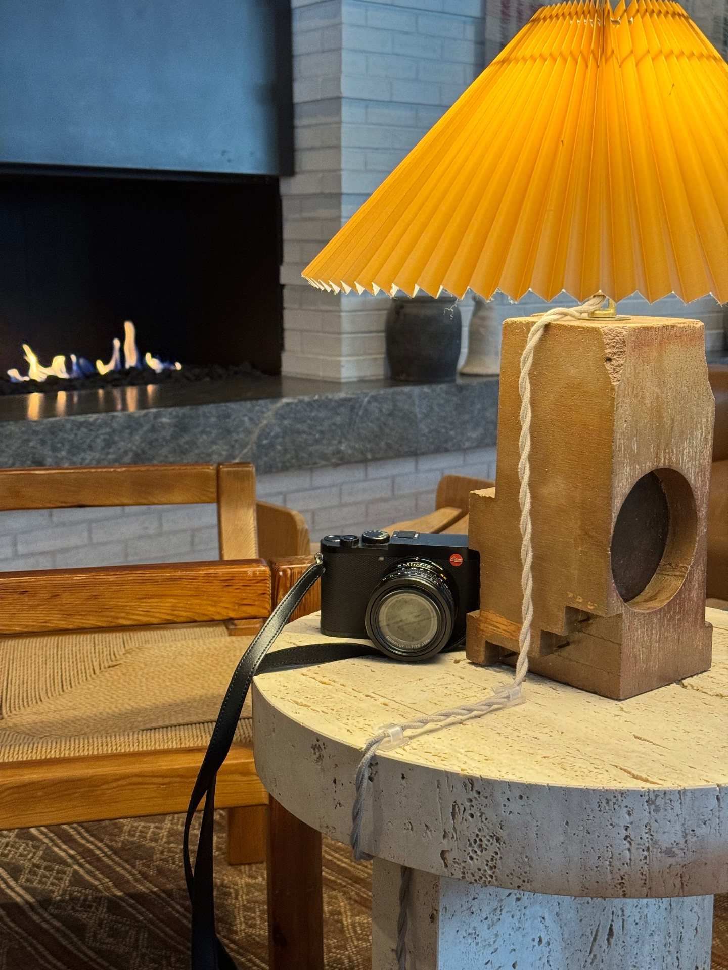 Lamp and objects in a quiet interior